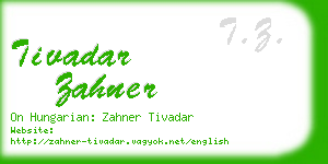 tivadar zahner business card